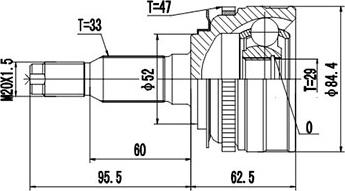 Dynamatrix DCV812027 - Каре комплект, полуоска vvparts.bg