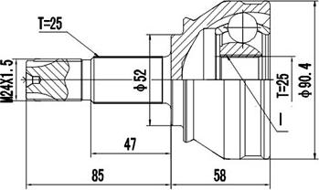 Dynamatrix DCV817004 - Каре комплект, полуоска vvparts.bg