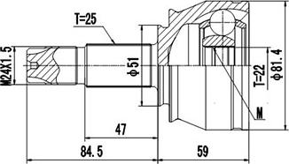 Dynamatrix DCV817026 - Каре комплект, полуоска vvparts.bg