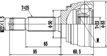 Dynamatrix DCV839054 - Каре комплект, полуоска vvparts.bg