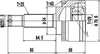 Dynamatrix DCV839008 - Каре комплект, полуоска vvparts.bg