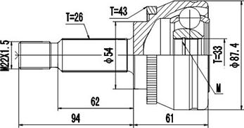 Dynamatrix DCV839084 - Каре комплект, полуоска vvparts.bg