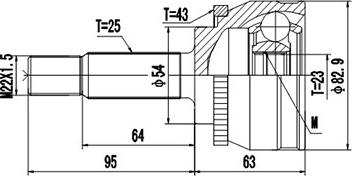 Dynamatrix DCV839024 - Каре комплект, полуоска vvparts.bg