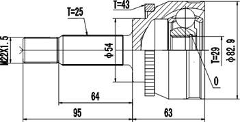 Dynamatrix DCV839022 - Каре комплект, полуоска vvparts.bg