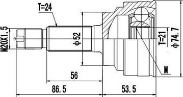 Dynamatrix DCV834003 - Каре комплект, полуоска vvparts.bg