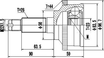 Dynamatrix DCV834013 - Каре комплект, полуоска vvparts.bg