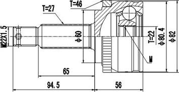 Dynamatrix DCV824095 - Каре комплект, полуоска vvparts.bg