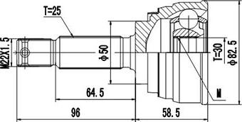 Dynamatrix DCV824009 - Каре комплект, полуоска vvparts.bg