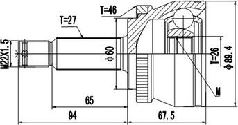 Dynamatrix DCV824152 - Каре комплект, полуоска vvparts.bg