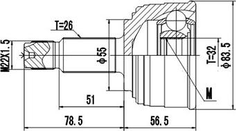 Dynamatrix DCV823063 - Каре комплект, полуоска vvparts.bg