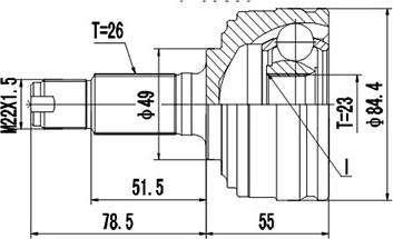 Dynamatrix DCV823007 - Каре комплект, полуоска vvparts.bg