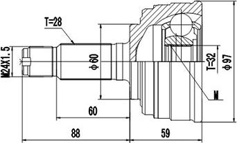 Dynamatrix DCV823013 - Каре комплект, полуоска vvparts.bg