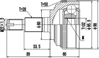 Dynamatrix DCV823085 - Каре комплект, полуоска vvparts.bg