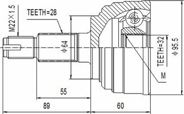 Dynamatrix DCV823035 - Каре комплект, полуоска vvparts.bg