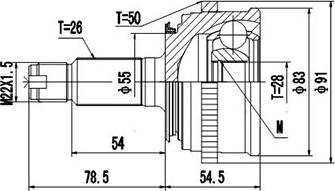 Dynamatrix DCV823024 - Каре комплект, полуоска vvparts.bg