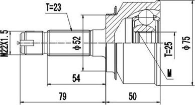 Dynamatrix DCV823104 - Каре комплект, полуоска vvparts.bg