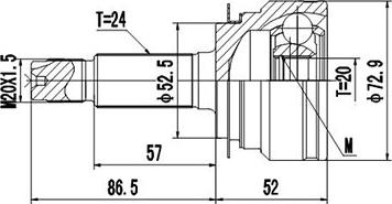 Dynamatrix DCV827077 - Каре комплект, полуоска vvparts.bg