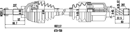 Dynamatrix DDS299070 - Полуоска vvparts.bg