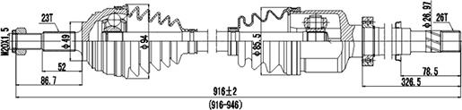 Dynamatrix DDS299071 - Полуоска vvparts.bg