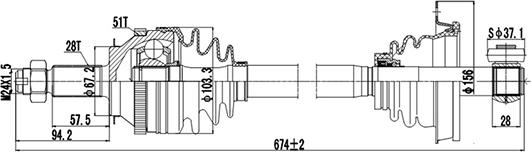 Dynamatrix DDS244005 - Полуоска vvparts.bg