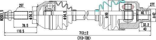 Dynamatrix DDS244006 - Полуоска vvparts.bg