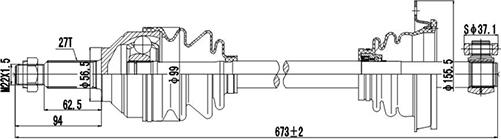 Dynamatrix DDS244003 - Полуоска vvparts.bg