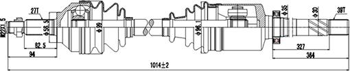 Dynamatrix DDS244013 - Полуоска vvparts.bg