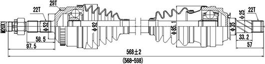 Dynamatrix DDS244036 - Полуоска vvparts.bg