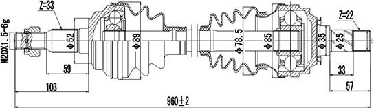 Dynamatrix DDS244033 - Полуоска vvparts.bg