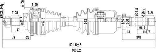 Dynamatrix DDS245002 - Полуоска vvparts.bg