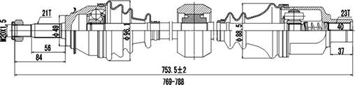 Dynamatrix DDS245085 - Полуоска vvparts.bg