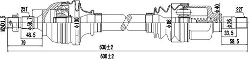 Dynamatrix DDS245119 - Полуоска vvparts.bg