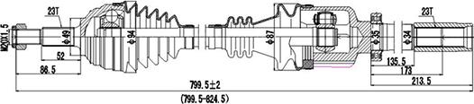 Dynamatrix DDS250440 - Полуоска vvparts.bg