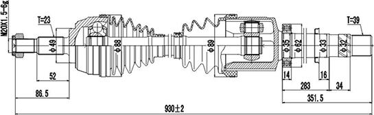 Dynamatrix DDS250447 - Полуоска vvparts.bg