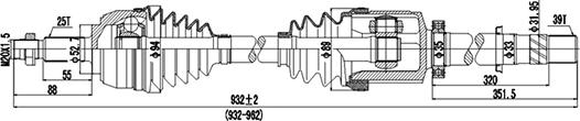 Dynamatrix DDS250400 - Полуоска vvparts.bg