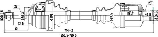 Dynamatrix DDS250043 - Полуоска vvparts.bg