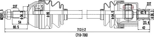 Dynamatrix DDS250052 - Полуоска vvparts.bg