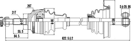 Dynamatrix DDS250004 - Полуоска vvparts.bg