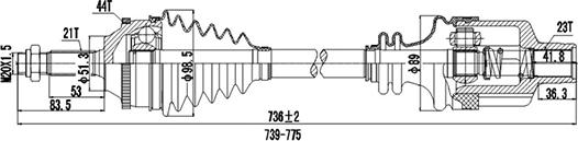 Dynamatrix DDS250038 - Полуоска vvparts.bg