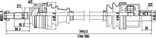 Dynamatrix DDS250021 - Полуоска vvparts.bg