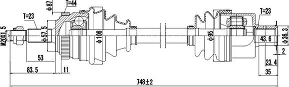 Dynamatrix DDS250199 - Полуоска vvparts.bg