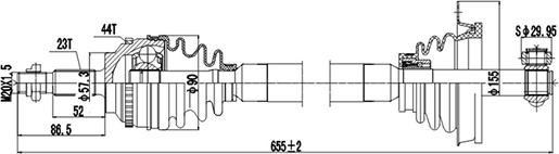 Dynamatrix DDS250160 - Полуоска vvparts.bg