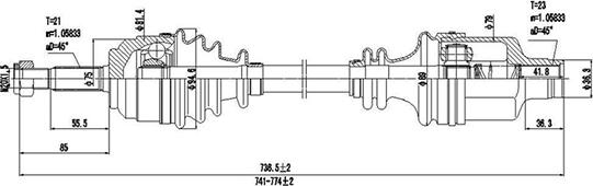 Dynamatrix DDS250316 - Полуоска vvparts.bg