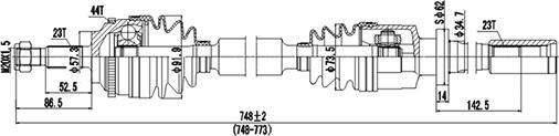 Dynamatrix DDS250313 - Полуоска vvparts.bg