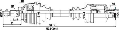 Dynamatrix DDS250325 - Полуоска vvparts.bg