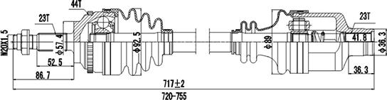 Dynamatrix DDS250260 - Полуоска vvparts.bg