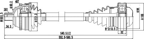 Dynamatrix DDS261004 - Полуоска vvparts.bg