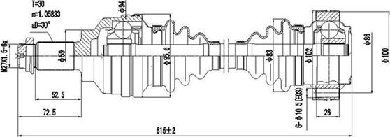 Dynamatrix DDS205021 - Полуоска vvparts.bg