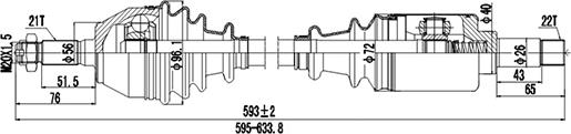 Dynamatrix DDS210040 - Полуоска vvparts.bg