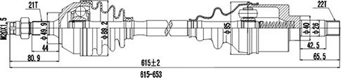 Dynamatrix DDS210009 - Полуоска vvparts.bg